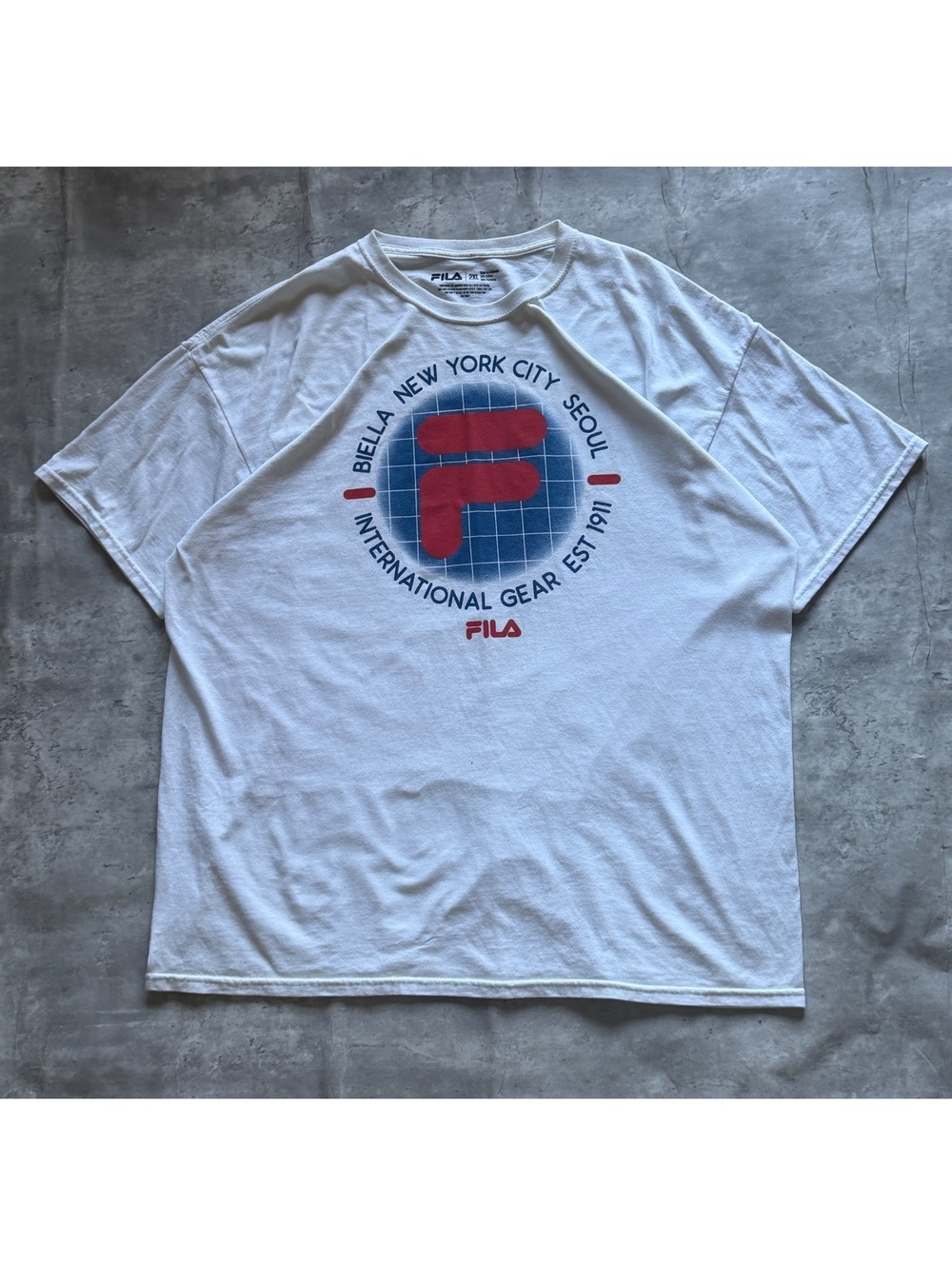Y2K 2006’ FILA International Collection Globe Graphic XXL